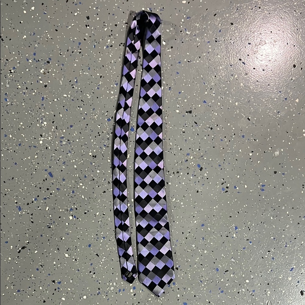 Purple and Black Checkered Tie